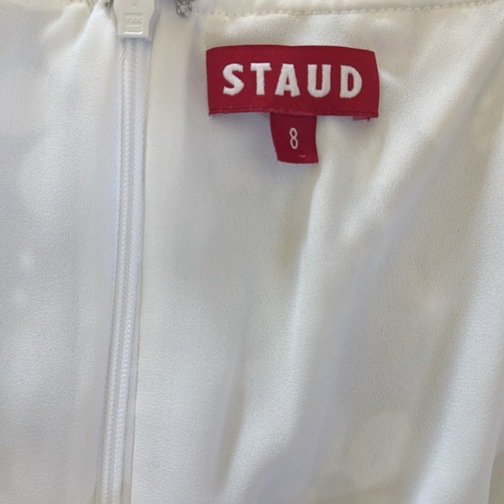 STAUD Sandra WhiteMini Dress in size 8 - Picture 3 of 6